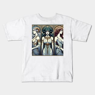 Bad Girl Triptych: Lilith, Medusa, and Jezebel Kids T-Shirt